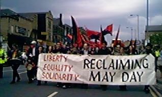 [May Day marchers in Bradford]
